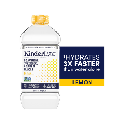 A product rendering with text besides it that reads: Hydrates 3 times faster than water alone.