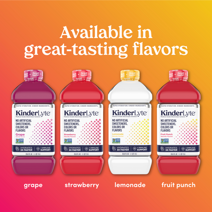 KinderLyte is also available in grape, strawberry, lemonade and fruit punch.