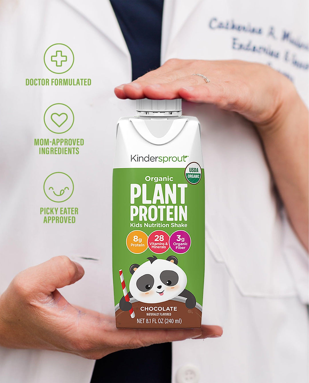 Kindersprout Organic Plant-Based Protein Nutrition Drink Kids Chocolate Kinderlyte